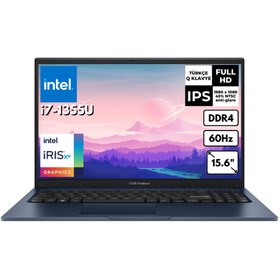 Resim VivoBook 15 X1504VA-NJ1499AR36 Intel Core i7-1355U 15.6" 8 GB RAM 1 TB SSD FHD W11 Home Notebook 