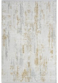 Resim Zenith Zn011a Gri Halı Gold Detaylı Modern Yumuşak Kadife Ince Antialerjik Salon Koridor Halısı-650 Krem 