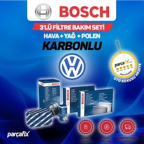 Resim Vw Passat 1.6 Fsı Bosch 3'Lü Filtre Bakım Seti 2005-2010 Karbonlu 
