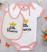 Resim Bk Kids Little Princess Tasarımlı Pembe Bebek Body Zıbın Ve Mama Çok Renkli 
