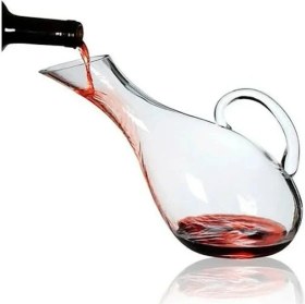 Resim UltraMint Şarap Yatık Eğik Karafı, Zarif ve Şık Tasarım, Şarap Seviyorsanız Için Ideal 