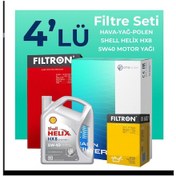 Resim Filtron Fiat Linea 1.4 T-Jet Benzin Filtre Bakım Seti Shell Motor Yağlı (2009-2017) 4 Lü 