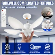 Resim 40W 51.99cm/46.0cm Akıllı Tavan Fanı ve Aydınlatma - E26/E27 Bağlantı, Yüksek Verimli LED Işık & Modern Enerji Tasarruflu Ev/Ofis Kullanımı için - 3 Hızlı & 3 Renk Ayarlanabilir 6 Kanatlı Yüksek Hava Akışlı Fan ile LED Işıklı 