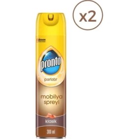 Resim Pronto Mobilya Spreyi Klasik 300 ml x2 Plastik Malzeme ile Sırlı Yüzeyler için Koruyucu Özellik 