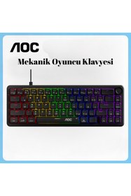Resim Aoc GK320 Mekanik Oyuncu Klavyesi - Rainbow Aydınlatma, 66 Tuşlu, Kompakt Tasarım, Ses Kontrol Knob 