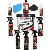 Resim Moto Quick Motosiklet Bakım ve Temizlik Seti 11 Parça Su Kaydırıcı ve Kask Temizleyici 