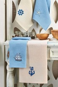 Resim 6 Parça Mutfak Kurulama Bezi 30 X 50 Cm Deniz 