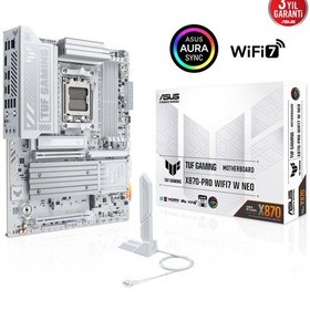 Resim Asus Tuf Gamıng X870-pro Wıfı7 W Neo Ddr5 Hdmı-dp Typec Pcıe 5.0 Am5 Atx Beyaz 