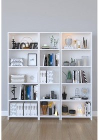 Resim Kzymobilya Kzy Mobilya Mobilya 5 Raflı Geniş Kitaplık - Beyaz 