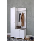 Resim Modern Tasarımlı E1 Kalite Suntalam Portmanto – 8 Raflı, Geniş Depolama Alanlı, 90x33x177 cm Ev ve Antre İçin 