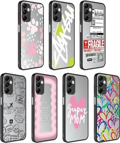 Resim Aksesuarcim Samsung Galaxy A22 4G ile Uyumlu Kılıf Aynalı Parlak Desenli Figürlü Kamera Lens Korumalı Kapak Mirror Yazı 