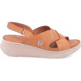 Resim Mammamia D25ys-2855 Deri Comfort Kadın Sandalet Taba 