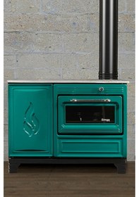 Resim Simge Yeşil Özel Yaylı Kapak Kuzine Soba 2 KOVA 1 TEPSİ 