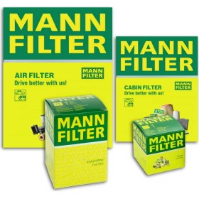 Resim Mann Honda Jazz 1.4 Mann-Filter Filtre Bakım Seti 2009-2014 L13Z 3'lü Karbonlu 