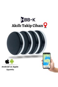 Resim HBB-K TAG İOS & Android Uyumlu Airtag Gps Takip Cihazı Siyah (4'lü Paket) 