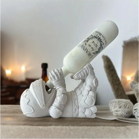 Resim Mes Reves Şövalye Figürlü Şarap Şişesi Tutucu Obje Ve Aydınlatma Şişesi Masa Üzeri Aplik 