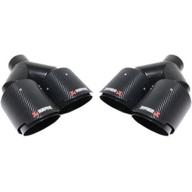 Resim UYANIK Akrapovic Egzoz Ucu Çiftli Universal (76mm) Siyah 