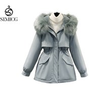 Resim Sımıcg Bol Kesimli Yastıklı Parka - Mavi 