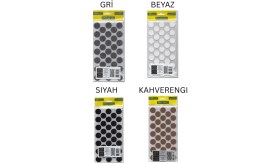 Resim Hamadex Yapışkanlı Yuvarlak Keçe 24 mm – 33 Adet – Siyah, Gri, Beyaz, Kahve Renk – Mobilya Zemin Koruyucu Keçe 