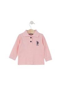 Resim U.S. Polo Assn. Lisanslı Classic Bebek Uzun Kol Yakalı Sweatshirt Somon 