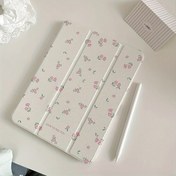 Resim Çiçek Desenli Ayna İki Katlı Akrilik Ayna Üç Katlı Stand Koruyucu Kılıf for ipad 10.2/Air4/5/Pro11/10th/10.9/9.7 için 