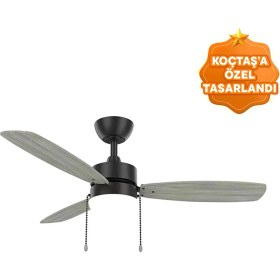 Resim Classy 3 Kanatlı LED Siyah 111CM Tavan Vantilatörü 