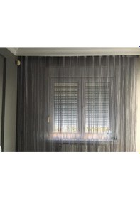 Resim İp Model Gri Çift Renk İp Perde 180 Cm En 280 Cm Boy 2 Mm Şeritler Halinde Hazır İp Perde Gri Çift 