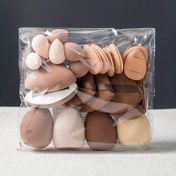 Resim 22 Adet Makyaj Aleti Seti, 4 Adet Pudra Ponponu, 2 Adet Marshmallow Pudra Ponponu, 6 Adet Mini Makyaj Süngeri, 4 Adet Büyük Makyaj Süngeri, 6 Adet Parmak Pudra Ponponu, Sıvı Fondöten, Kapatıcı için Karıştırma Makyaj Süngerleri, Islak veya Kuru Kullanılabilir, Lateks İçermez, makyaj fırçası, makyaj malzemeleri 