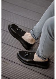Resim Mn002 - Rst Loafer Verniciata Erkek Ayakkabı Sıyah Siyah 
