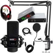 Resim Midex Special Paket-3 Stüdyo Ekipmanları Ses Kartı Condenser Mikrofon Kulaklık Stand Full Set 
