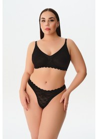 Resim Suwen Invisible Soft Dantelli String Külot Sw5988012 Siyah 