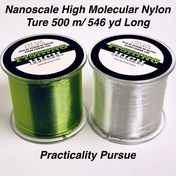 Resim Balıkçılık Yüksek Nanometre Yüksek Moleküler Naylon Monofilament Olta İpi - Tatlısu & Tuzlu Su için Üstün Dayanıklılık ve Aşınma Direnci - 500m (546yd) - Şeffaf/Yeşil, No.1-8 (1.81-11.34KG) - Tüm Balıkçılık Taktikleri için İdeal, Örgülü Olta İpi 