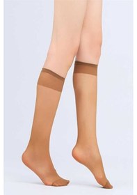 Resim 6 Adet Bronz Renk Ince Dizaltı Çorap BRONZ 