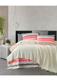 Resim Valeria Tassel Krem Renkli Çift Kişilik Püsküllü Pike Takımı 