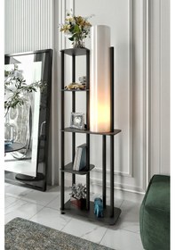 Resim Moda Dor Çok Amaçlı Lambader Raf Siyah Siyah 