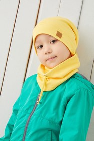Resim Babygiz Erkek Bebek Çocuk Sarı Ip Detaylı Şapka Bere Boyunluk Takım Rahat %100 Pamuklu Kaşkorse 