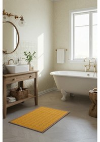 Resim Rattan Kaymaz Banyo Paspası- Su Geçirmez- Çok Amaçlı Mat 50x120 C Açık Kahve 