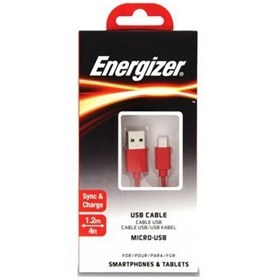 Resim Energizer C12UBMCGRD4 1.2m Flat Micro Kırmızı Usb Kablosu 