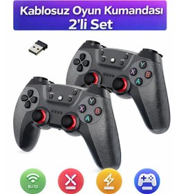 Resim Wireless Oyun Kolu 2 Li Paket 2.4g Usb Receiver, Tak Çalıştır Kablosuz Pilli Analoglu Oyun Kolu 