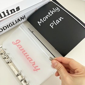 Resim A6 Bütçe Planlayıcı Cilt Seti Fermuarlı Zarflarla - 12 Aylık Nakit Organizatör Torbaları, Fiş & Bilet Saklama, Zenginlik Yönetimi Hediye Seti, Bütçe Cilti 