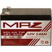 Resim Maz Akü 12 Volt 14 Amper Solar Jel Akü 12V 14AH Güneş Paneli Akü 