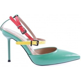 Resim Dgn K5055 Kadin Sivri Burun Parmak Dekolteli İnce Topuklu Ayakkabi K5055-1748-R9429 Yeşil 