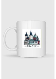 Resim Çek Cumhuriyeti Prague - Prag Baskılı Kupa Bardak Beyaz 