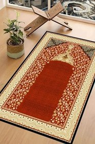 Resim Carmine Carpet(2955) Dijital Baskılı Yıkanabilir Kaymaz Taban Seccade kırmızı.jpg 65 x 115 