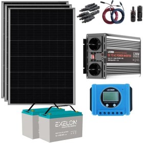 Resim Teknovasyon Arge Mini Buzdolabı Paketi (PAKET 3) 1200W İnverter 3x250Wp Half Cut PERC Mono Panel 2x100Ah Jel Akü 