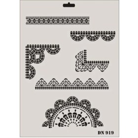 Resim Bucuks Mey Ithalat® Rich Dantel Seri DN-919 Stencil 35X25 cm 