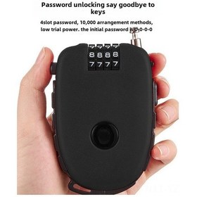 Resim Yuntech01 Motosiklet Kask Kilit, Genişletilebilir Çelik Tel, 4 Haneli Şifre Kilidi, Elektrikli Bisiklet Anti Hırsızlık Kilit Siyah, C32 Modeli 
