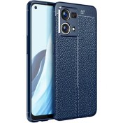 Resim Oppo Reno 7 Niss Silikon Deri Görünümlü Kamera Korumalı Lacivert Kılıf Gpack