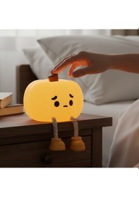 Resim Sevimli Balkabağı Silikon Gece Lambası Yatak Odası Uyku Lambası Diğer 