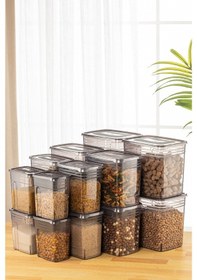 Resim Vienev Strip Mega Boy Erzak Saklama Kabı Antrasit 4x 5.5 L + 3.5 L + 2 L + 1.25 L 16'lı Çok Renkli 